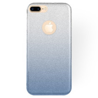 Луксозен силиконов гръб ТПУ с брокат за Apple iPhone 7 Plus 5.5 / Apple iPhone 8 Plus 5.5 преливащ сребристо към синьо 